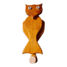 Wooden wall coat rack, owl