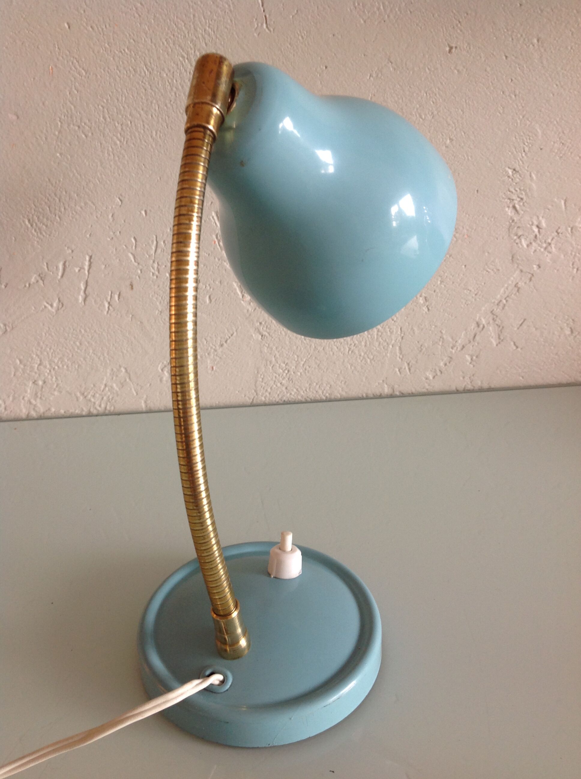 Sky blue / vintage casserole lamp 50s-60s