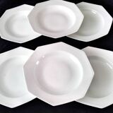 6 white Limoges porcelain deep plates