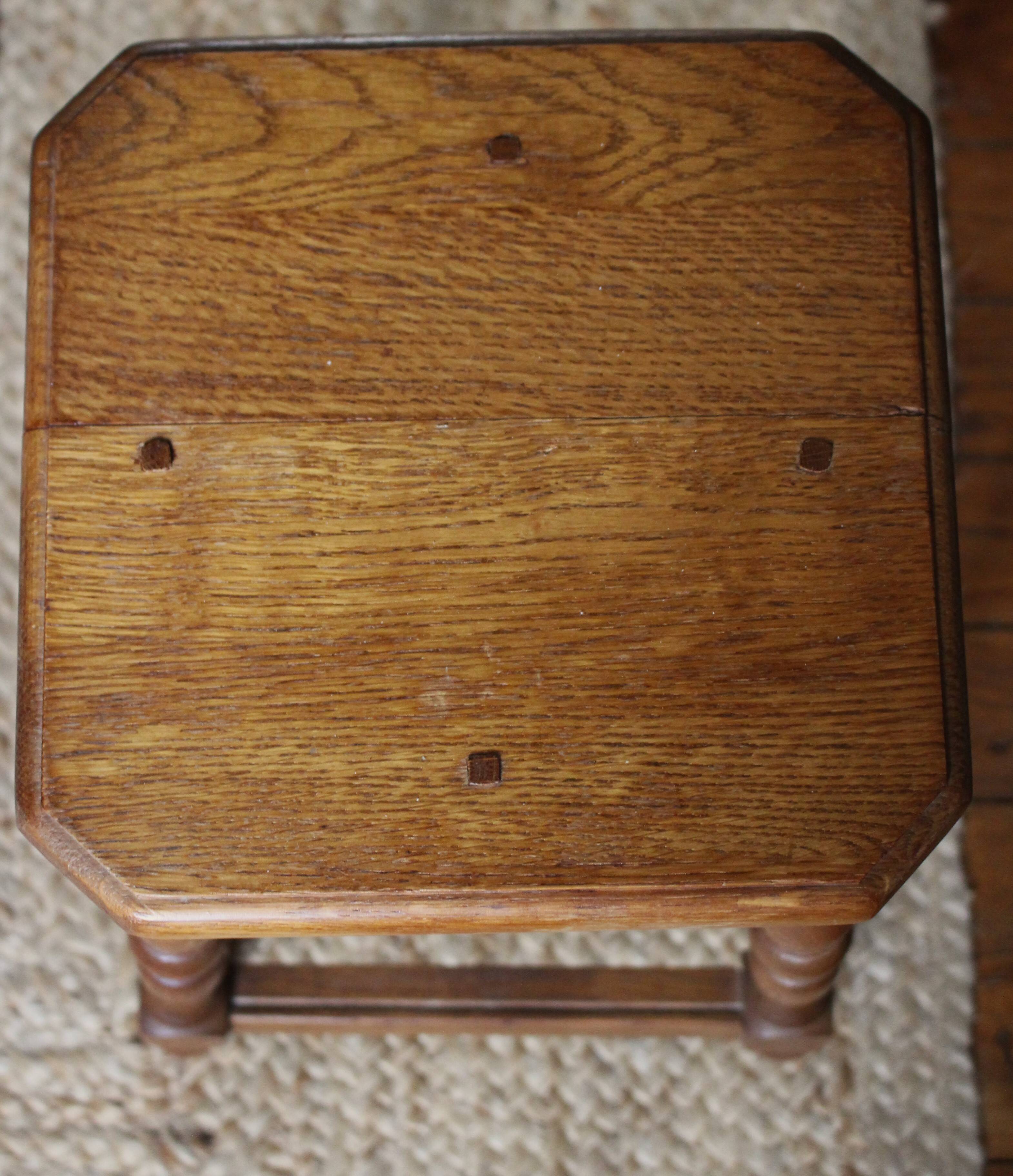 Wooden stool with a square seat
