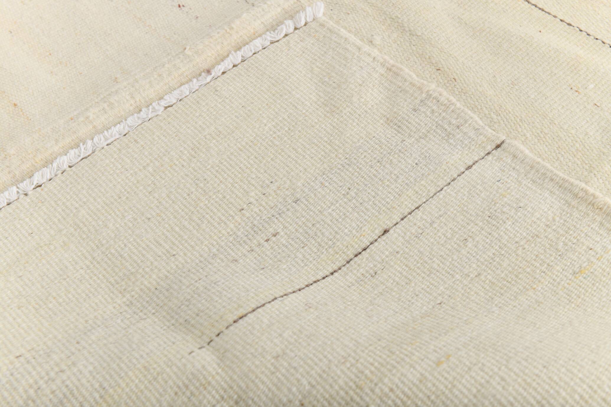 8x10 Cream & Beige Handmade Wool Vintage Rug, 248x301Cm