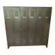 Industrial gray metal locker with 6 doors