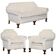 Victorian suite in damask, walnut frame, legs carved in lion's paw.