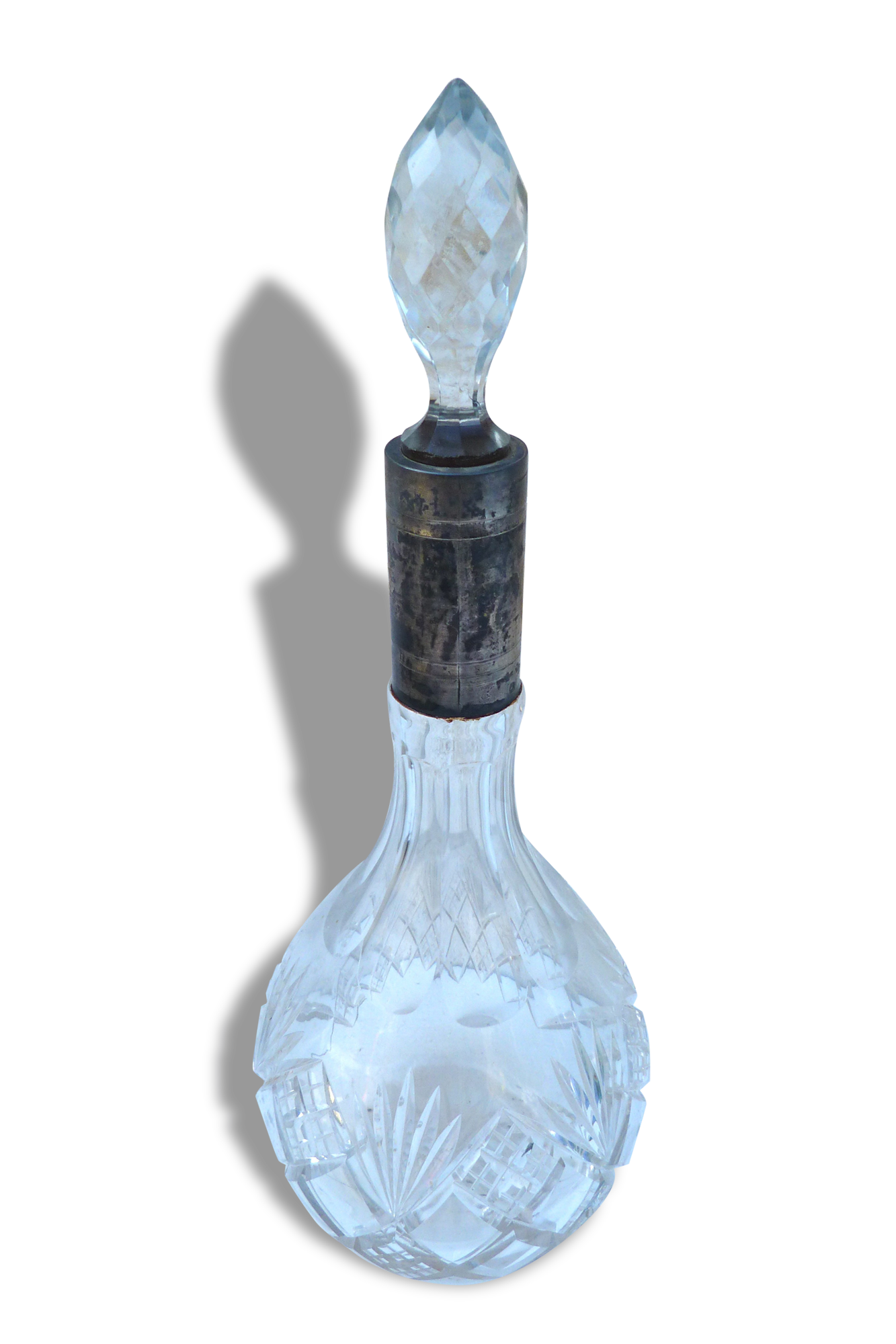 Carafe Crystal carved geometric money minerve and Saint Louis