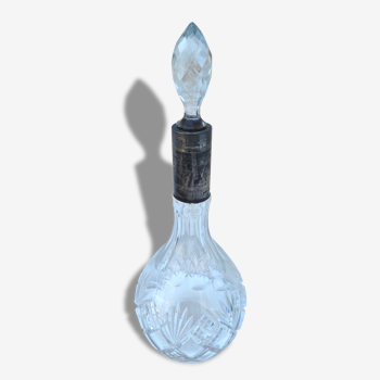 Carafe cristal taillé géométrique Saint Louis et argent minerve