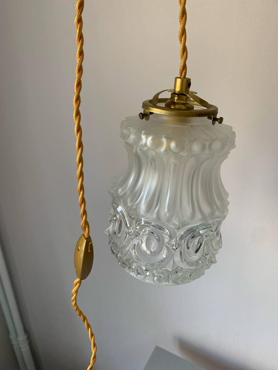 Vintage art deco pendant or portable lamp