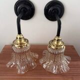 Vintage glass wall sconces