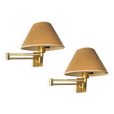 George Hansen Metalarte 1970s Brass' Sconces