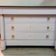 Empire Commode 19th Century - Couture Redesign "Marshmallow" & Gold Leaf