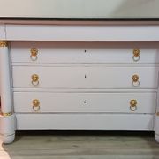 Commode Empire XIXe - Relooking Couture "Guimauve" & Feuille d'Or