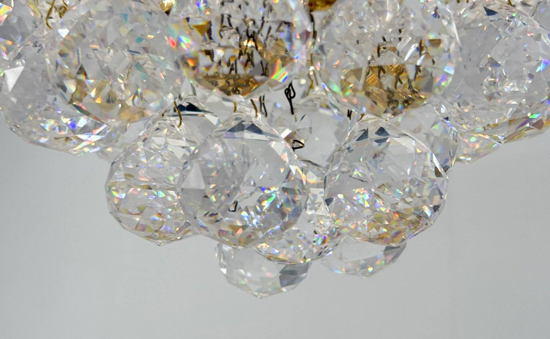 Hollywood Regency chandelier with crystal glass shades by Ernst Palme, Germany, 1960s