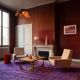 Vintage purple lacquered metal lamp from the 1970s