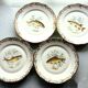 Set of four fish plates. vintage french fish plate set.