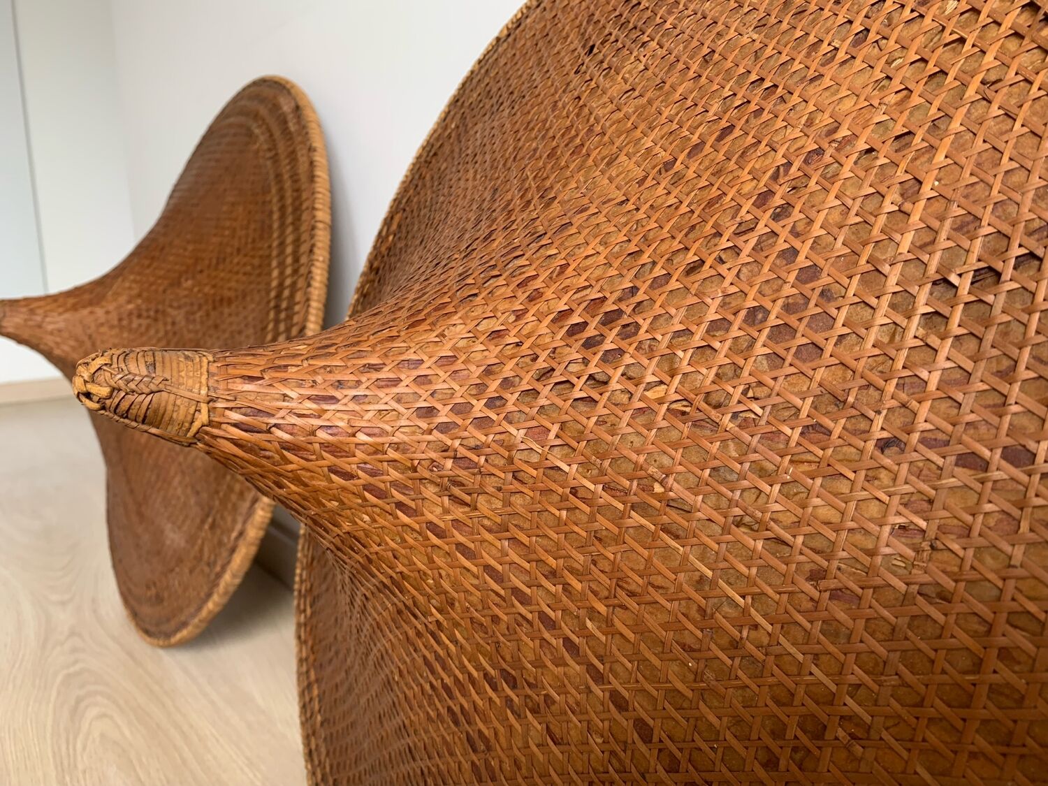 Southeast Asian hat made of natural materials.