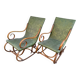 Set de 2 rocking-chairs style thonet en skaï vert