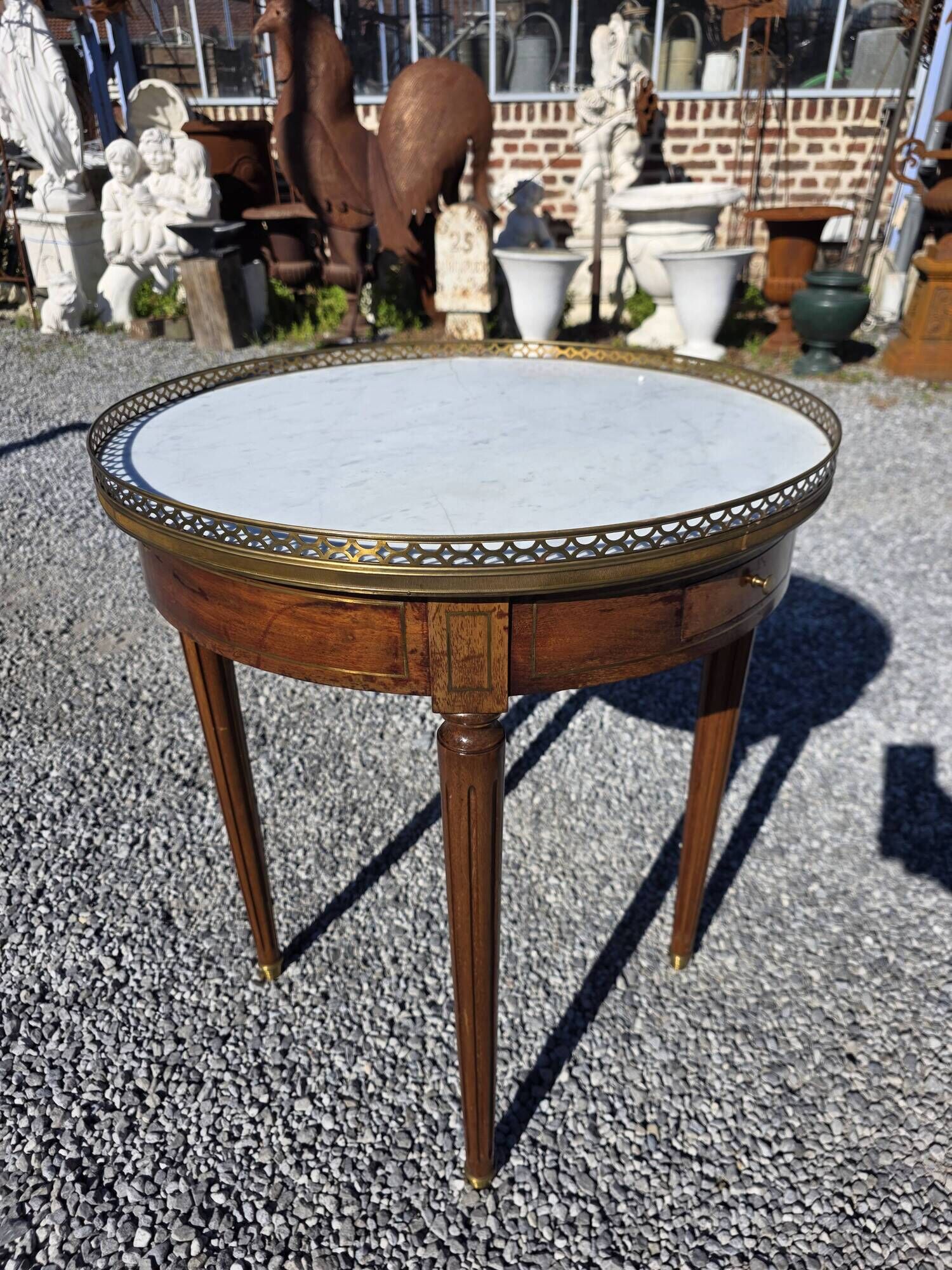 Louis XVI style bouillotte table in mahogany