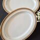 Set of 2 oval shrimp dishes in Limoges porcelain "Blue de F"