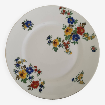 Assiette piédouche porcelaine de limoges décor floral