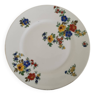 Assiette piédouche porcelaine de limoges décor floral