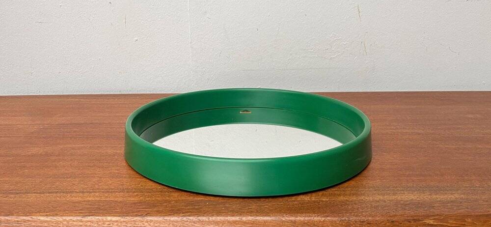 Round green mirror in space age style mid-century by C.L. Augustson, Norway, 1960s.
