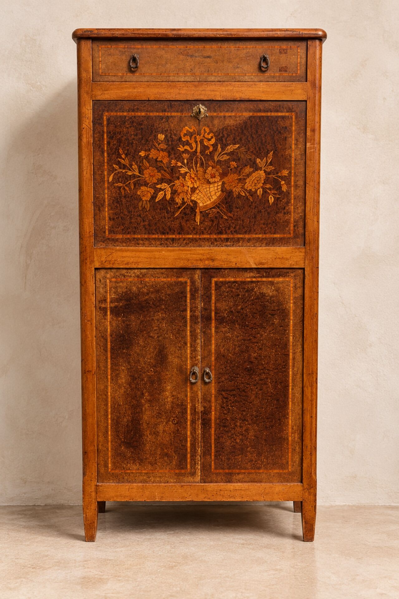 Antique marquetry secretary in Louis XVI style – late 19th / early 20th century