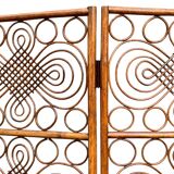 Vintage 1960s Curved Rattan Screen
