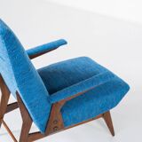 Mid-Century Modern Pair of Armchairs by Vittorio Dassi, Italy, 1960s - New Upholstery