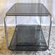 Side table in chromed metal and smoked glass, 60s-70s