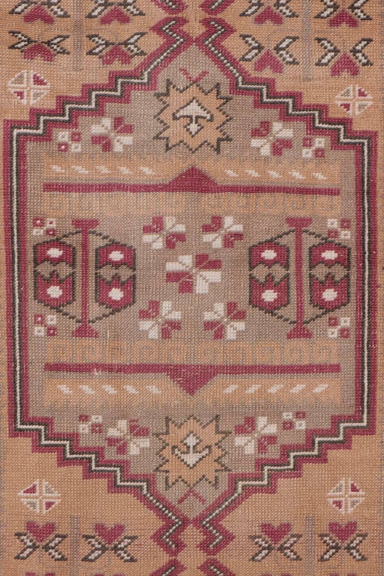Vintage Turkish hallway rug 71x216 cm