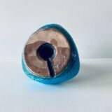 Candle holder fat lava blue