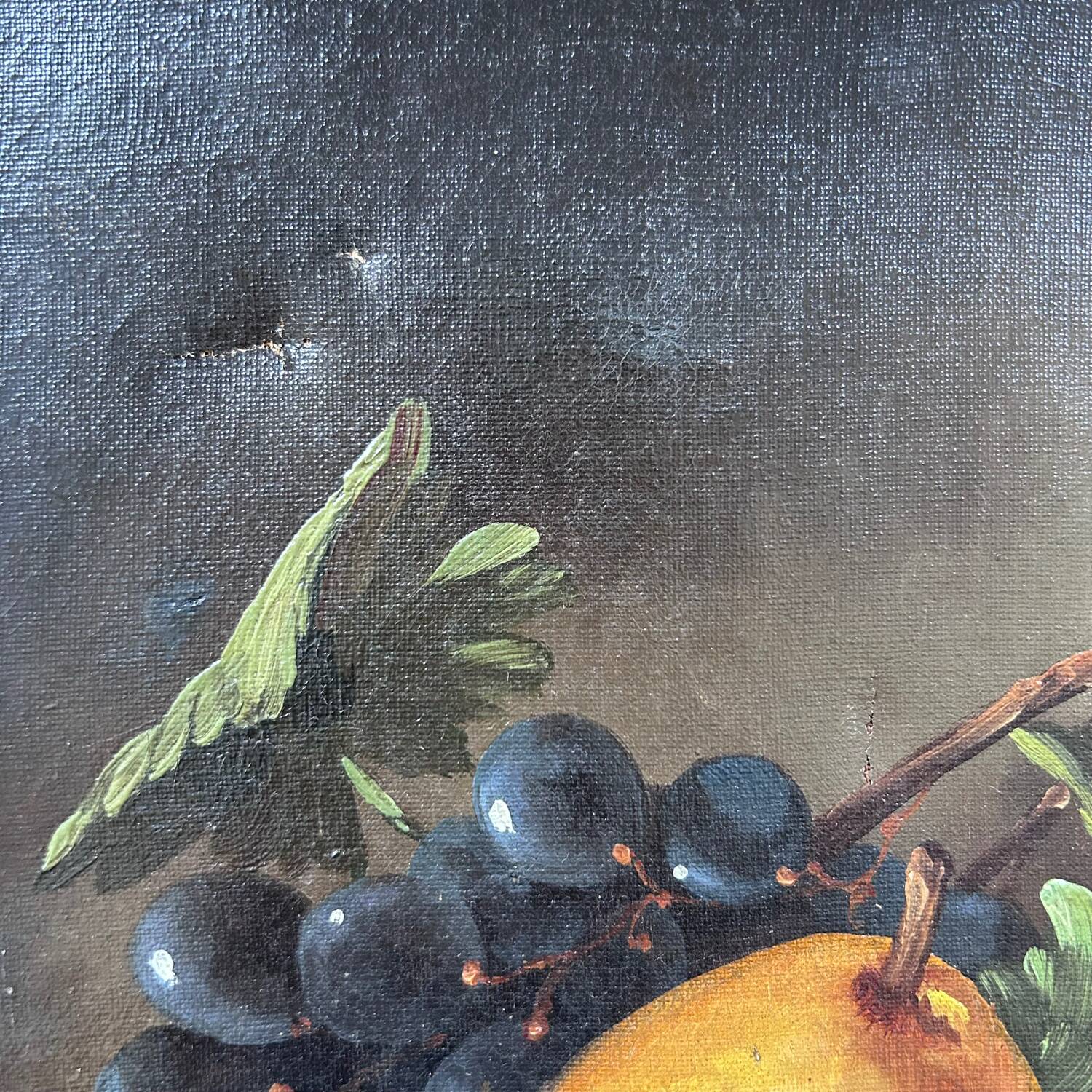Old painting pears and grapes