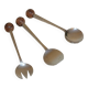 3 condiment cutlery 1970 Eloi Pernet stainless steel and wood