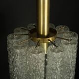 Pair of Murano glass and brass chandeliers