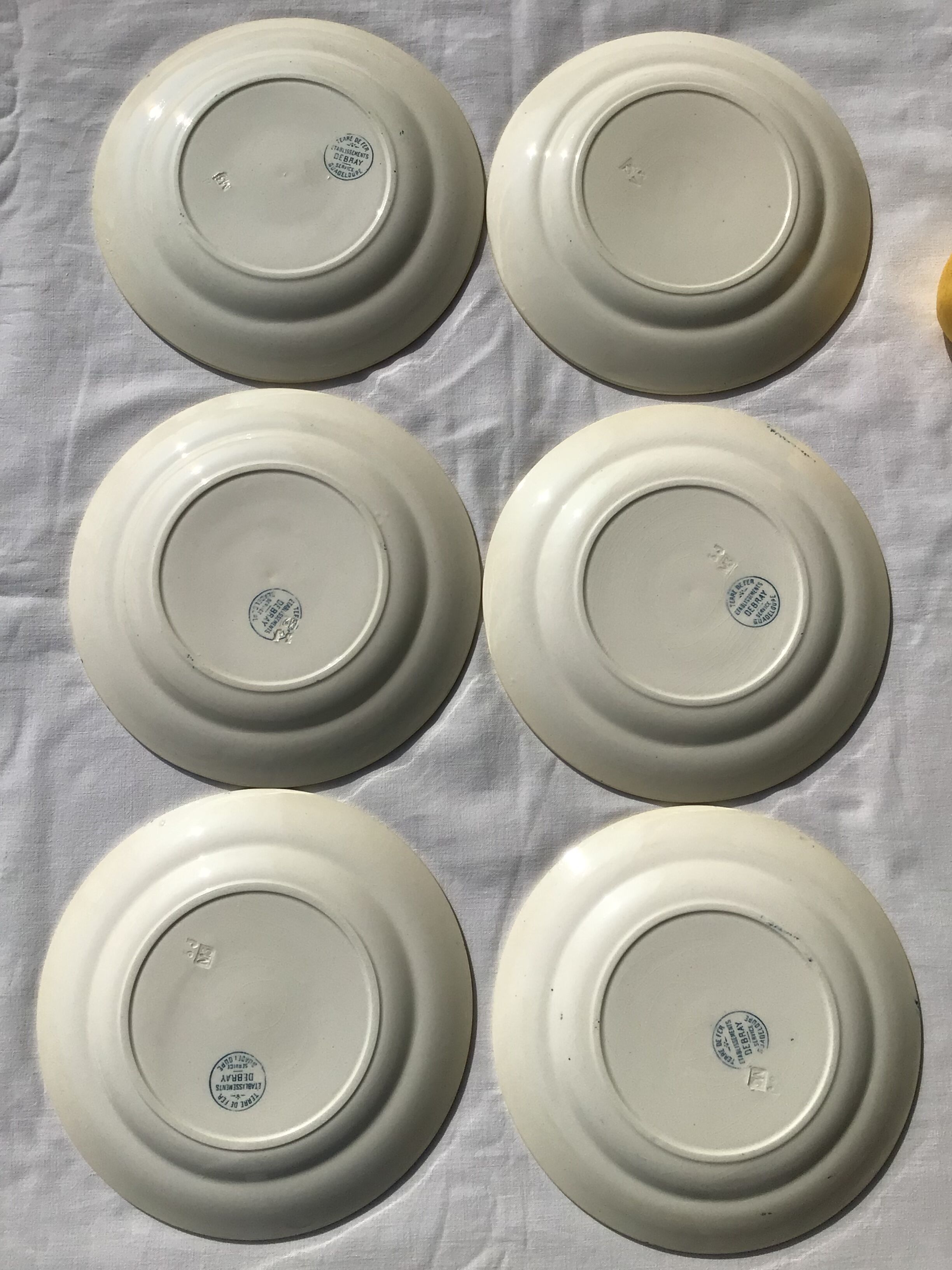 6 Flat plates Terre de Fer model Guadeloupe Debray gray blue