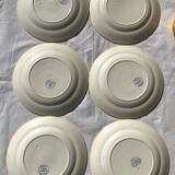 6 Flat plates Terre de Fer model Guadeloupe Debray gray blue