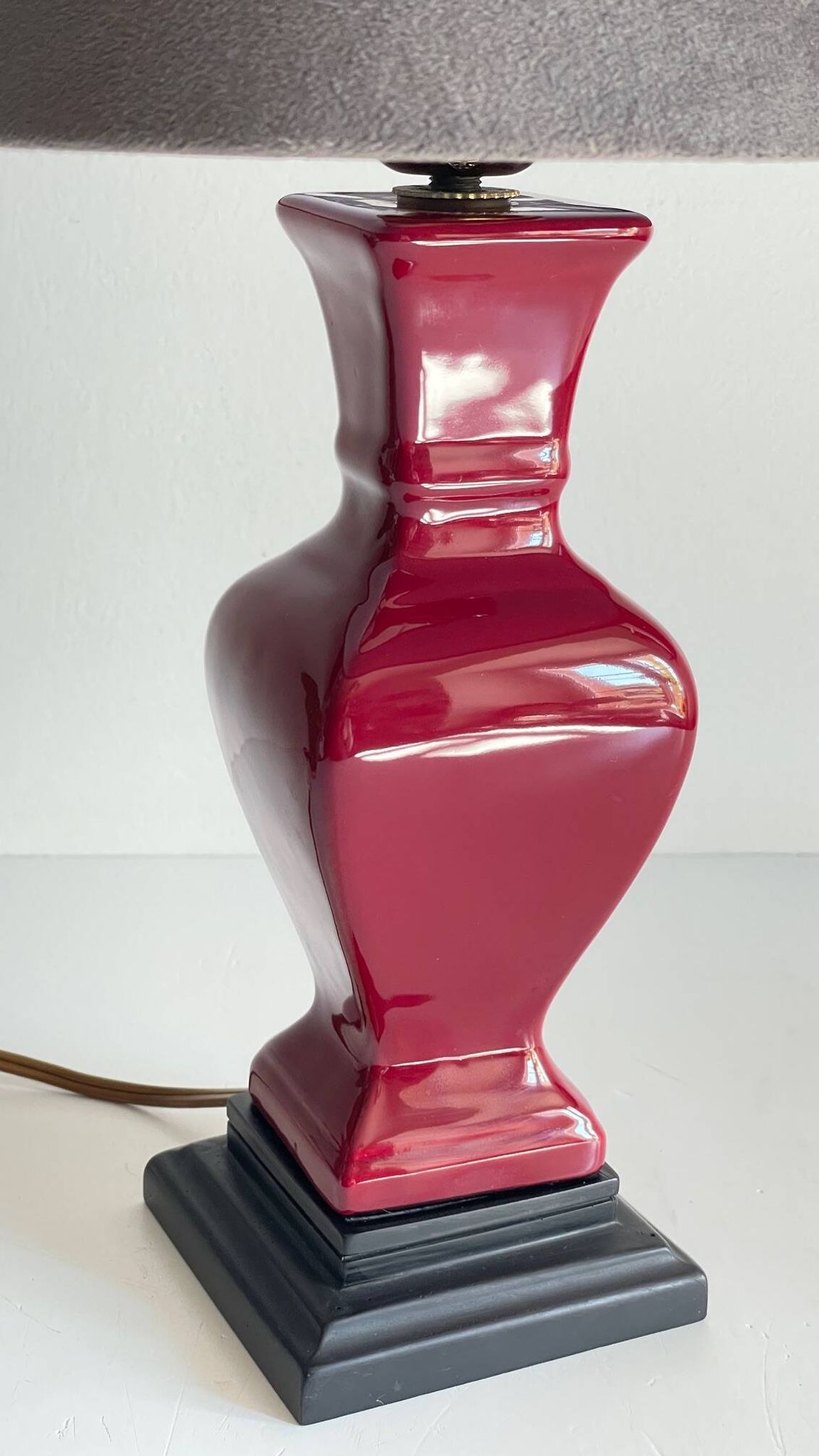 Ceramic lamp and vintage velvet