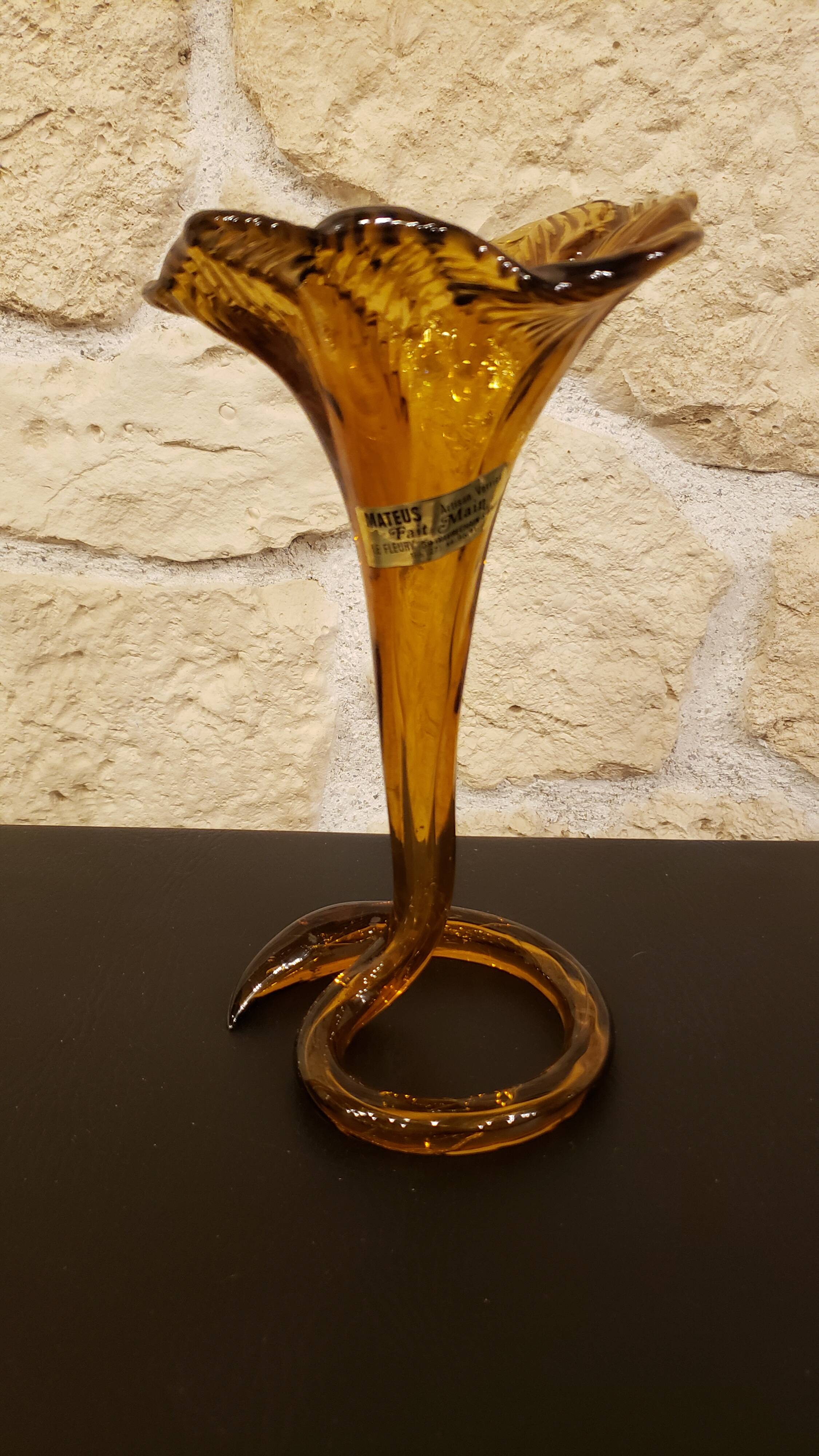 Amber colored Corolle vase