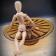 Brown molded glass pie cake dish