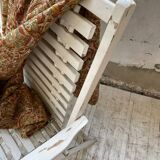 4 white wooden garden chairs