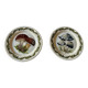 Pair of earthenware bread plates from Gien "Chanterelle"