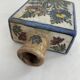 Persian bottle, antique vase with polychrome flower decoration, Kagjar style, antique ceramic