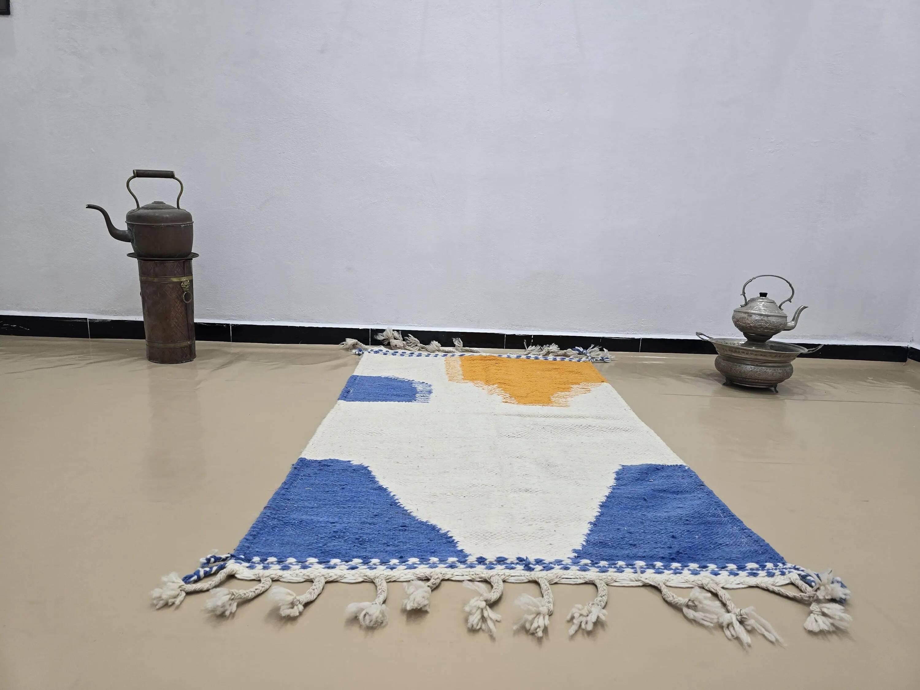 Traditional Moroccan handwoven rug 3x2 m