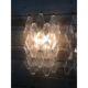 Transparent “poliedri” murano glass wall sconce