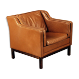 Armchair design Scandinavian brown leather.
