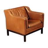 Armchair design Scandinavian brown leather.