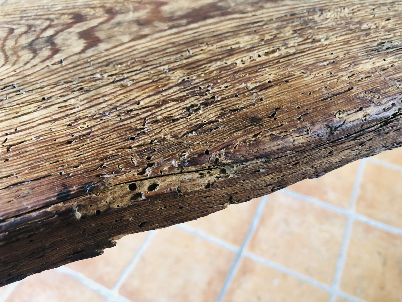 Oak farmhouse bench, circa 40's /50's