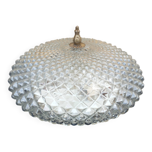 plafonnier vintage verre - laiton