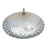 Vintage glass and brass ceiling light.