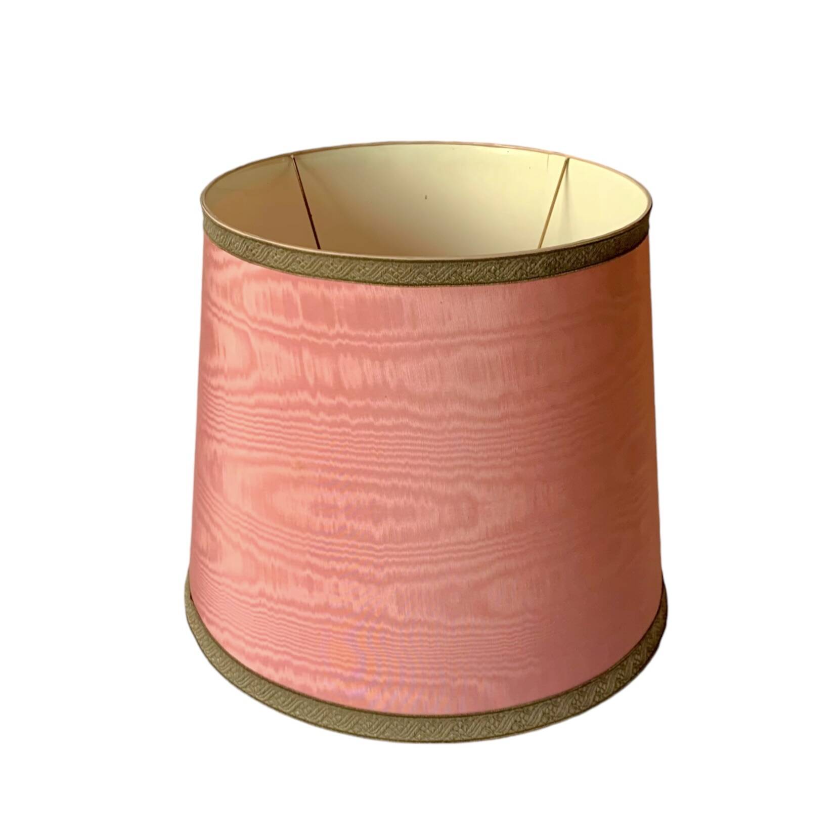 Large Vintage Pink Silk Lampshade - 40 x 34 cm