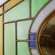 Art Deco Stained Glass Panel Depicting Early Football Scene, Belgium ca. 19